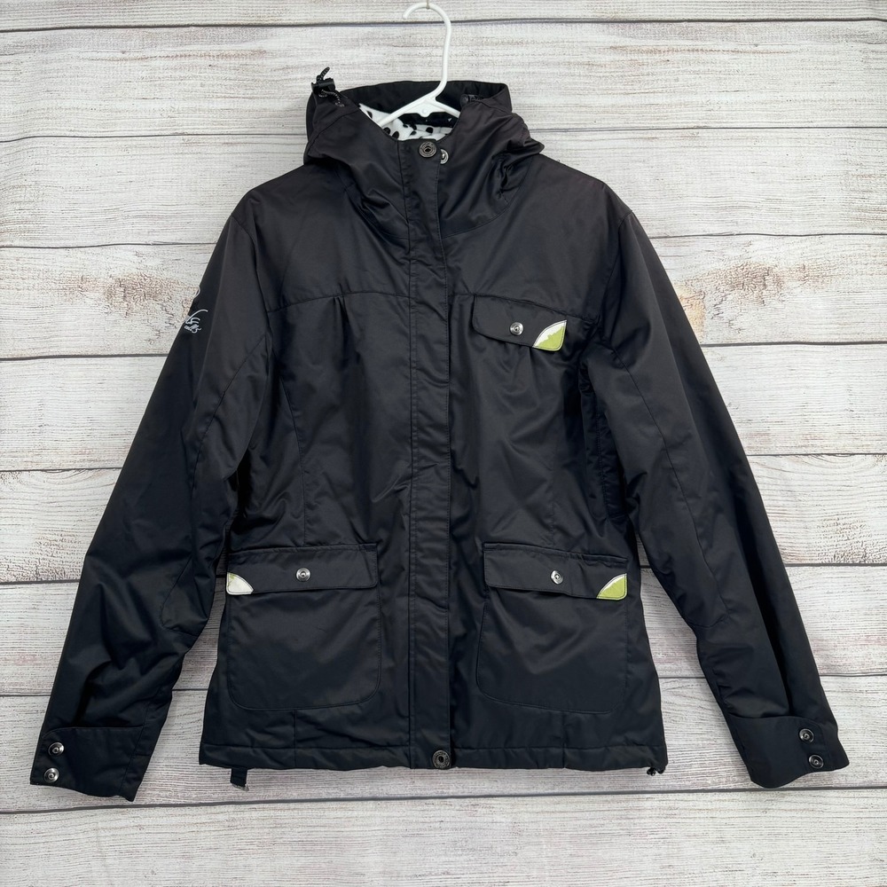 Ride Snowboards Cell 5 Jacket Women Medium Black Insulated Hooded Snow Coat